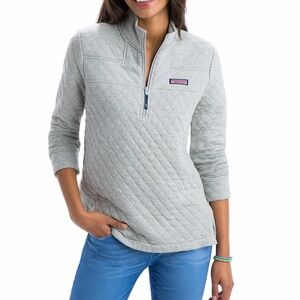 Vineyard Vines Relaxed Heathered Quilted Quart-Zip Pullover